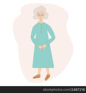 Urinary incontinence problem. Elderly women wants to pee. The old women feels pain in his groin. Experiencing pain. Flat vector.. Urinary incontinence problem. Elderly women wants to pee. The old women feels pain in his groin. Experiencing pain. Flat vector illustration.