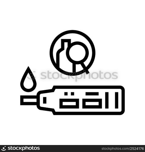 urine alcohol test device line icon vector. urine alcohol test device sign. isolated contour symbol black illustration. urine alcohol test device line icon vector illustration