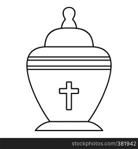 Urn icon. Outline illustration of urn vector icon for web. Urn icon, outline style