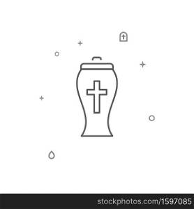 Urn with the ashes simple vector line icon. Symbol, pictogram, sign isolated on white background. Editable stroke. Adjust line weight.. Urn with the ashes simple vector line icon. Symbol, pictogram, sign isolated on white background. Editable stroke