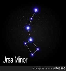 Ursa Minor Constellation with Beautiful Bright Stars on the Background of Cosmic Sky Vector Illustration EPS10. Ursa Minor Constellation with Beautiful Bright Stars on the Back