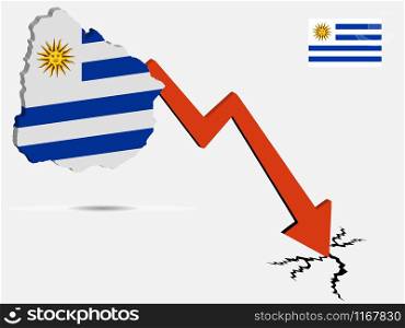 Uruguay economic crisis vector illustration Eps 10.. Uruguay economic crisis vector illustration Eps 10