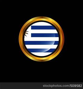 Uruguay flag Golden button
