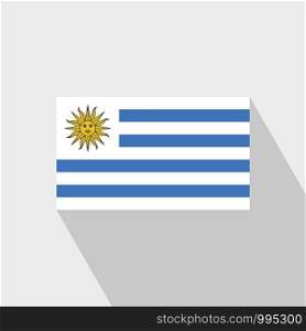 Uruguay flag Long Shadow design vector