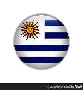 Uruguay flag on button