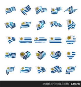 Uruguay flag, vector illustration. Uruguay flag, vector illustration on a white background
