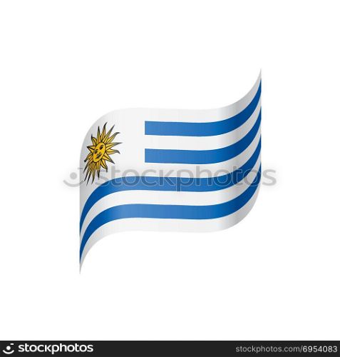 Uruguay flag, vector illustration. Uruguay flag, vector illustration on a white background