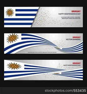 Uruguay independence day abstract background design banner and flyer, postcard, landscape, celebration vector illustration
