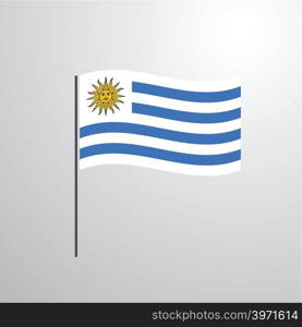 Uruguay waving Flag