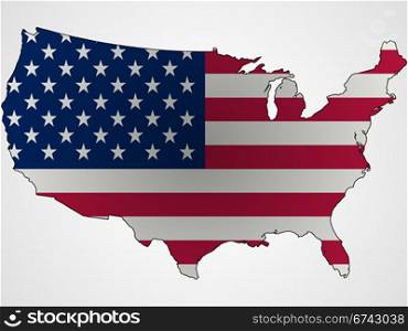 us flag and map abstract, unique vector art illustration