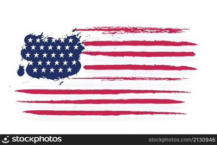US stylized flag symbol grunge style vector illustration