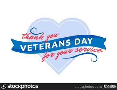 US Veterans Day flat color vector badge. Served military soldier memorial. USA national holiday sticker. American special ceremony patch. Civil War memory day isolated design element. US Veterans Day flat color vector badge