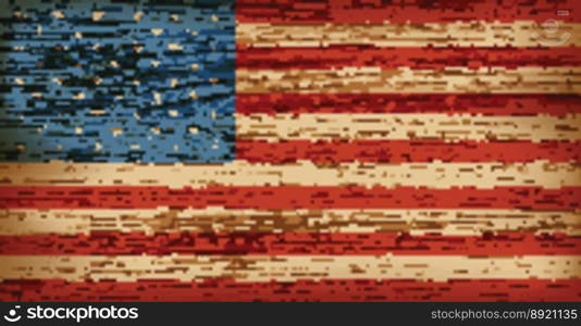 Usa american flag painted on old wood plank vector image