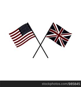 USA and UK flags. Flag icons set. USA and UK flags