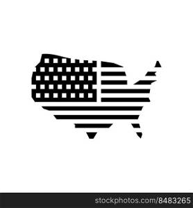 usa country map flag glyph icon vector. usa country map flag sign. isolated symbol illustration. usa country map flag glyph icon vector illustration
