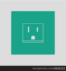 USA electrical socket icon. Gray background with green. Vector illustration.