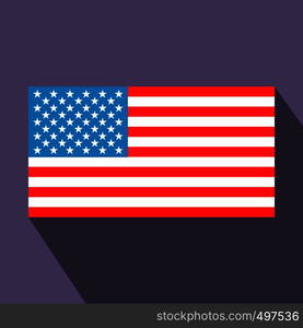 USA flag flat icon on violet background. USA flag flat icon