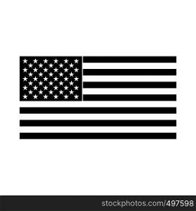 USA flag icon. Black simple style on white background. USA flag icon