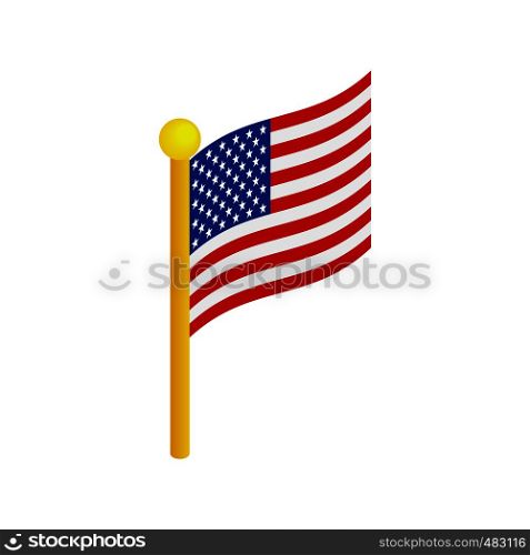 USA flag isometric 3d icon on white background. USA flag isometric 3d icon