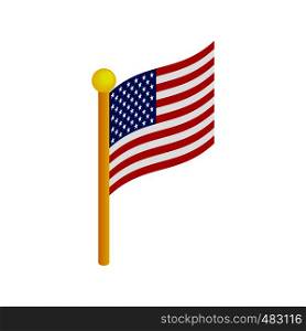 USA flag isometric 3d icon on white background. USA flag isometric 3d icon