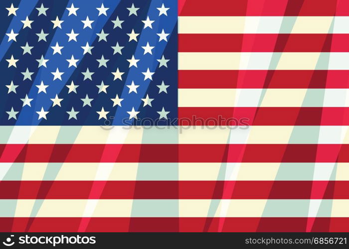 USA flag stars stripes American symbol of freedom, patriot. Comic cartoon vintage pop art retro vector illustration. USA flag stars stripes American symbol of freedom, patriot