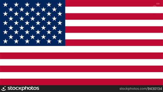 USA flag. United States flag on white background. American flag