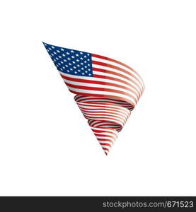 USA flag, vector illustration on a white background.. USA flag, vector illustration on a white background