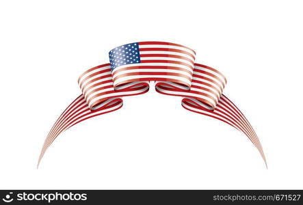 USA flag, vector illustration on a white background.. USA flag, vector illustration on a white background