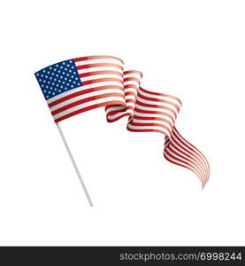 USA flag, vector illustration on a white background.. USA flag, vector illustration on a white background