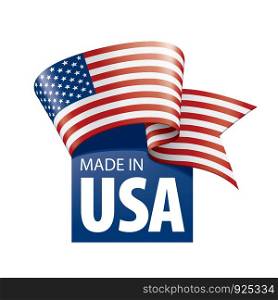 USA flag, vector illustration on a white background.. USA flag, vector illustration on a white background