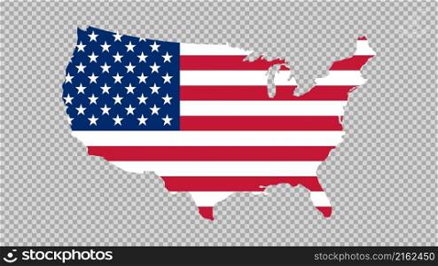 USA map. America map with national flag. Vector. USA map. America map with national flag. Vector illustration
