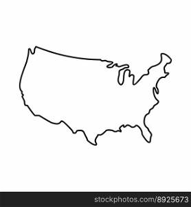 Usa map icon outline style vector image