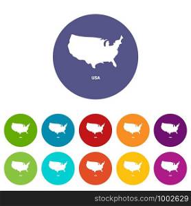 Usa map icon. Simple illustration of usa map vector icon for web. Usa map icon, simple style