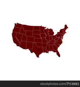USA map icon. Usa map vector icon. United States of America symbol. USA map isolated on white background. Eps10. USA map icon. Usa map vector icon. United States of America symbol. USA map isolated on white background