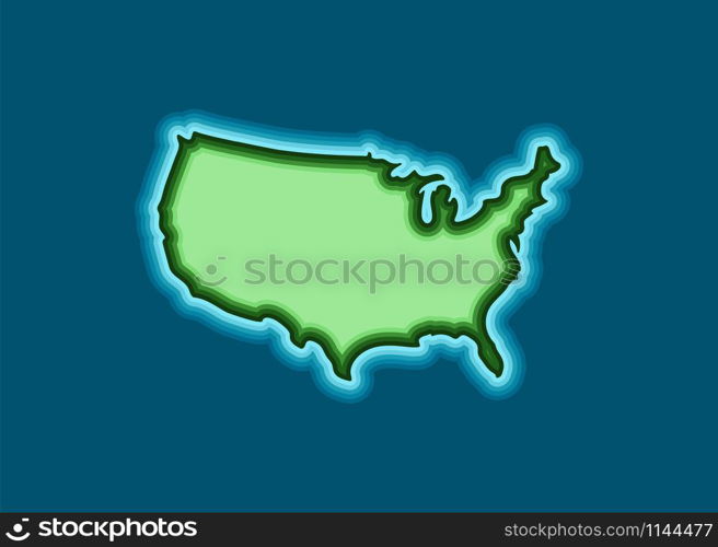 USA Map in trendy 3d design. 3d template USA Map with, isolated on white background. American Map illustration. Vector illustration