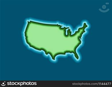 USA Map in trendy 3d design. 3d template USA Map with, isolated on white background. American Map illustration. Vector illustration