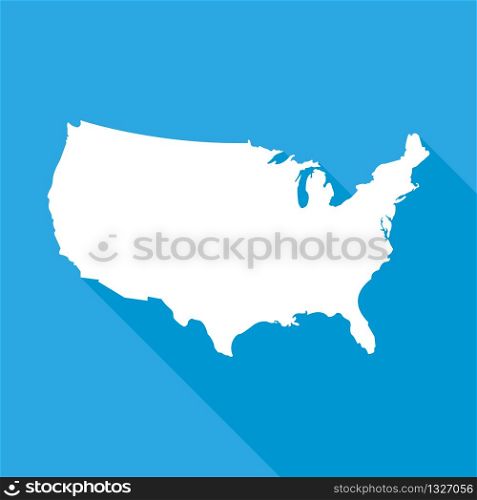 USA map vector isolated illustration on blue background with shadow. Flat trendy design. North america. Usa map vector illustration. EPS 10