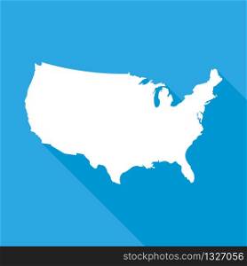 USA map vector isolated illustration on blue background with shadow. Flat trendy design. North america. Usa map vector illustration. EPS 10