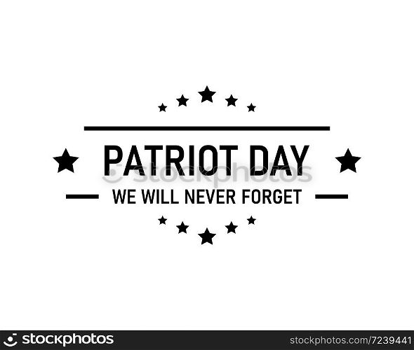 USA Patriot Day logo in black on a white background. Vector EPS 10. USA Patriot Day logo in black on a white background Vector EPS 10