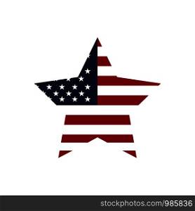 Usa star sign in flag colors. Vector. Usa star sign