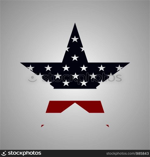 Usa star sign in flag colors. Vector. Usa star sign