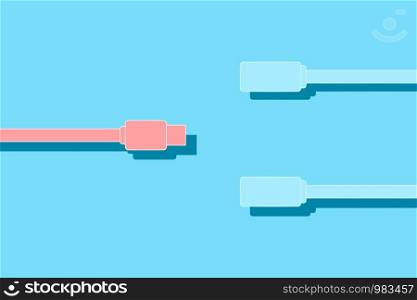 USB C type cables in modern vector design