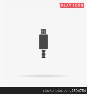 USB Cable flat vector icon. Glyph style sign. Simple hand drawn illustrations symbol for concept infographics, designs projects, UI and UX, website or mobile application.. USB Cable flat vector icon