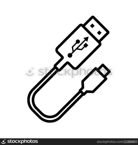 USB cable Icon. Charger icon vector illustration.