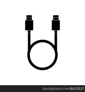 usb cable icon logo vector design