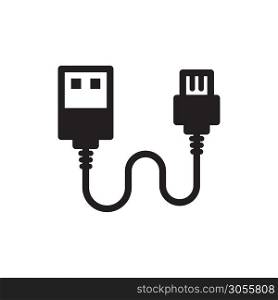 USB cable icon vector logo template in trendy flat style