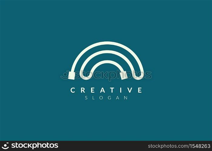 USB cable logo design. Minimalist and modern vector illustration design suitable for business or technology brands