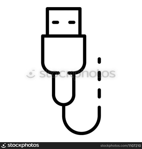 Usb charge cable icon. Outline usb charge cable vector icon for web design isolated on white background. Usb charge cable icon, outline style