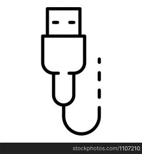 Usb charge cable icon. Outline usb charge cable vector icon for web design isolated on white background. Usb charge cable icon, outline style