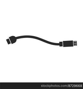 USB data transfer,cable icon logo vector template flat design